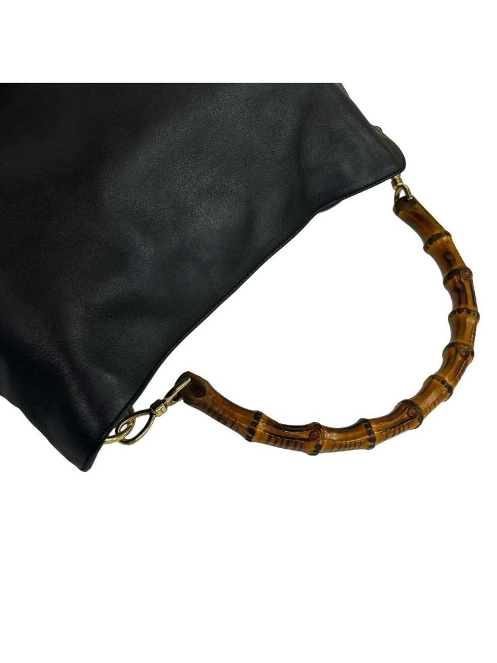 Gucci Vintage Bamboo Leather 2-Way Shoulder Bag Black - Picture 4 of 10